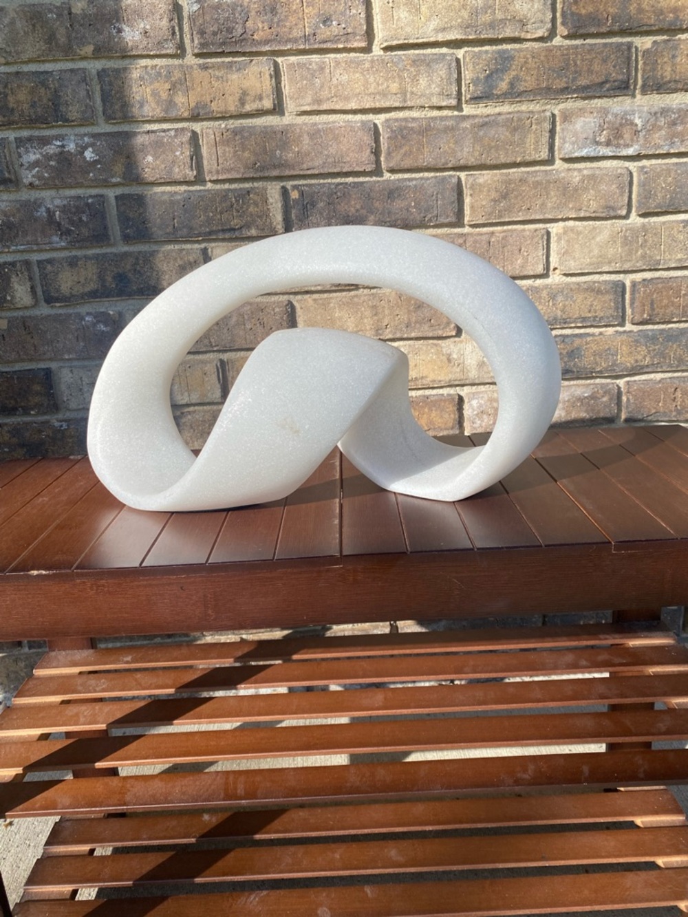 Modern Abstract Loop Sculpture - White